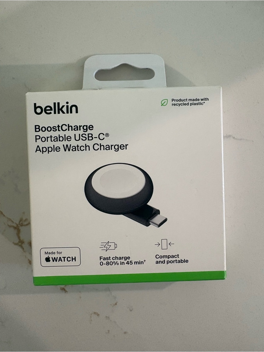belkin Portable USB-C Apple Watch Charger - White